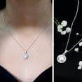 thumbnail image 3 of Rosec Jewels Minimal Pendant Necklace with Cubic Zirconia for Women, 18K White Gold, 3 of 8