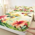 thumbnail image 3 of Castle Fairy Adults Animal Hummingbird Bed Sheets,Chic Floral Flowers King Sheets, 3 of 7