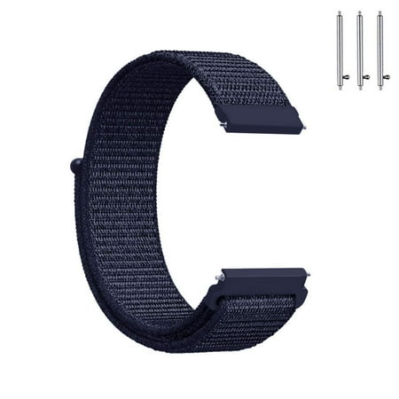 GoldCherry For LG Watch W7/Galaxy Watch 46mm/Gear S3 Classic Smartwatch 22mm Quick Release Nylon Lightweight Breathable Replacement Sport Loop Strap for Men Women (Navy)