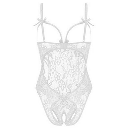 

Women Lingerie Lace Open Crotchles Sleepwear Hollow Out Jumpsuits