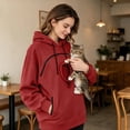 thumbnail image 6 of lcziwo Hoodie with Dog Pouch Pet Pocket Sweatshirt for Women Hoodies Oversized Cat Carrier Hooded Sweatshirt Tops 2026 Red,L, 6 of 9