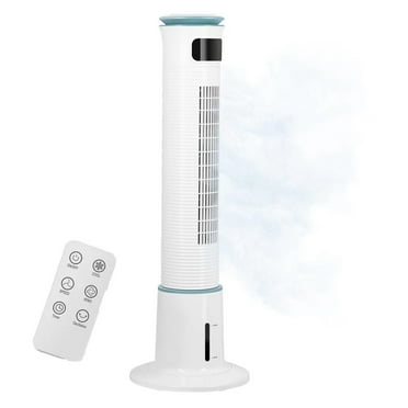 YMHML 43" Mist Tower Fan with Remote Control,12 Speeds & 3 Modes Settings Standing Fan,Cooling Fan W/15 Hour Timing Closure, Low Noise&60°Oscillating,White