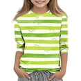 thumbnail image 1 of Tauxra Chandail de la Saint-Patrick pour Adultes, T-Shirt à Manches 3/4 Imprimé Col Rond, T-Shirt Graphique Trèfle Décontracté à Manches Longues pour Activités Festives, 1 of 6