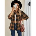 thumbnail image 4 of Zeagoo Woman Collared Plaid Shirt Females Classic Fit Button Down Flaneel Shirt Plaid Blouse Long Sleeve Autumn Tops, 4 of 4