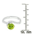 thumbnail image 3 of Sterling Silver with Natural Peridot and White Zircon Promise Ring, 3 of 3
