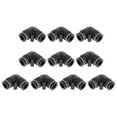 thumbnail image 1 of Conectores de aire de empuje a conectar Unique Bargains 3/8" 90 grados dos vías plástico 10 piezas tono negro plateado, 1 of 1