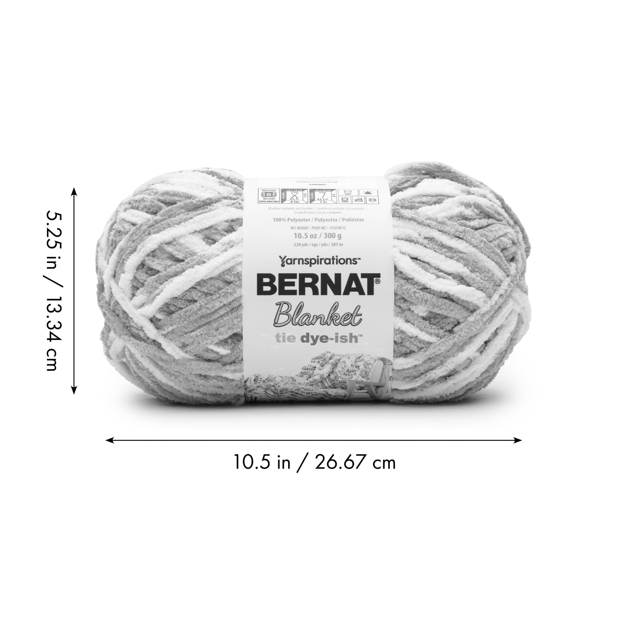 Bernat® Blanket Tie Dye-ish™ Yarn (2 Pack), Polyester #6 Super Bulky, 10.5oz/300g, 220 Yards, Value 2-Pack Blanket Yarn