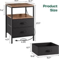 thumbnail image 3 of Night Stand with Charger Station, 27.7 Inch Tall Nightstand, Bed Side Table with 2 Fabric Drawers, Fabric Drawer Dresser for Bedroom, Living Room,, 3 of 16