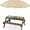 Walnut, variant on Kids Picnic Table, 4 in 1 Cedar Wooden Sand & Water Table With 3 Removable Box & Umbrella, Kids Picnic Tables for Outdoors Backyard Garden, Toddler Patio Furniture Set for Boys Girls(Walnut)