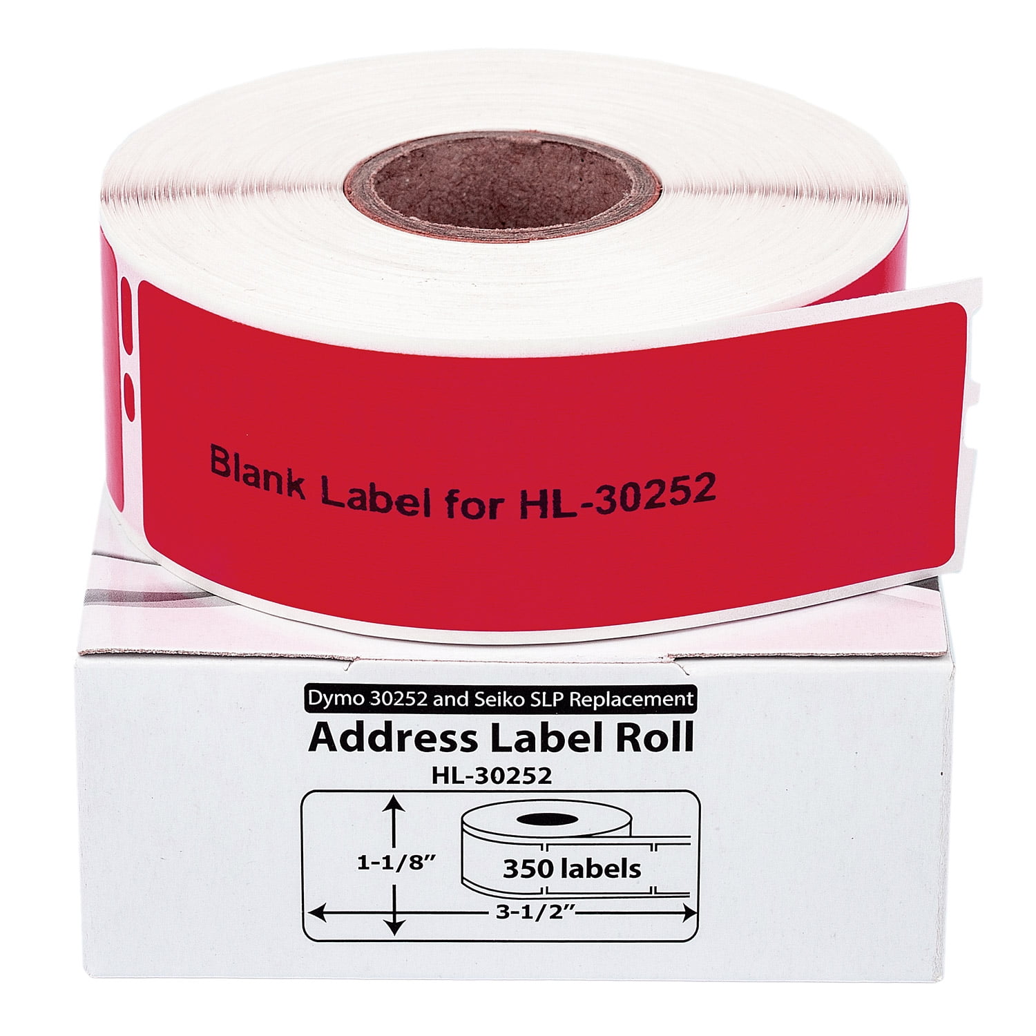 HOUSELABELS Compatible DYMO 30252 RD, BL, YL, GN Address Labels (1-1/8"x3-1/2"), strong permanent adhesive, compatible with DYMO LW 450, 4XL, Rollo & Zebra Desktop Printers, 100 Rolls /35000 Labels