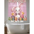 thumbnail image 5 of Pink Easter Bunny Sheer Curtains 63 Inch Length 2 Panels Set Window Treatments, Spring Easter Eggs Chicken Floral Plaid Rod Pocket Semi Curtains for Living Room/Bedroom/Kitchen Décor, 104"W x 63"L, 5 of 7