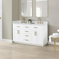 thumbnail image 3 of Gavino 60" Wood Vanity in White with Grain White Composite Stone Top no Mirror, 3 of 16