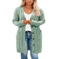 thumbnail image 1 of MesaSe Womens Long Sleeve Cable Knit Cardigan Sweaters Open Front Fall Outwear Coat, 1 of 8