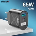 thumbnail image 2 of Cargador rápido GaN de 65W, adaptador de enchufe EU KR para iPhone 13, 12pro, 2 of 4