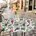 thumbnail image 4 of Farmhouse Parrots Fitted Tablecloth with Elastic Edged, Round Table Cloth for Dining Table, Spring Summer Botanical Leaf Watercolor Waterproof Oil Proof Table Cover for Indoor Outdoor 45"-54", 4 of 8