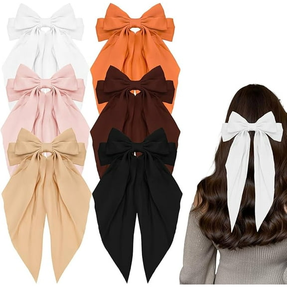 ReedCA 6Pcs Hair Bows for Women Girls Hair Ribbon Bow Hair Clips