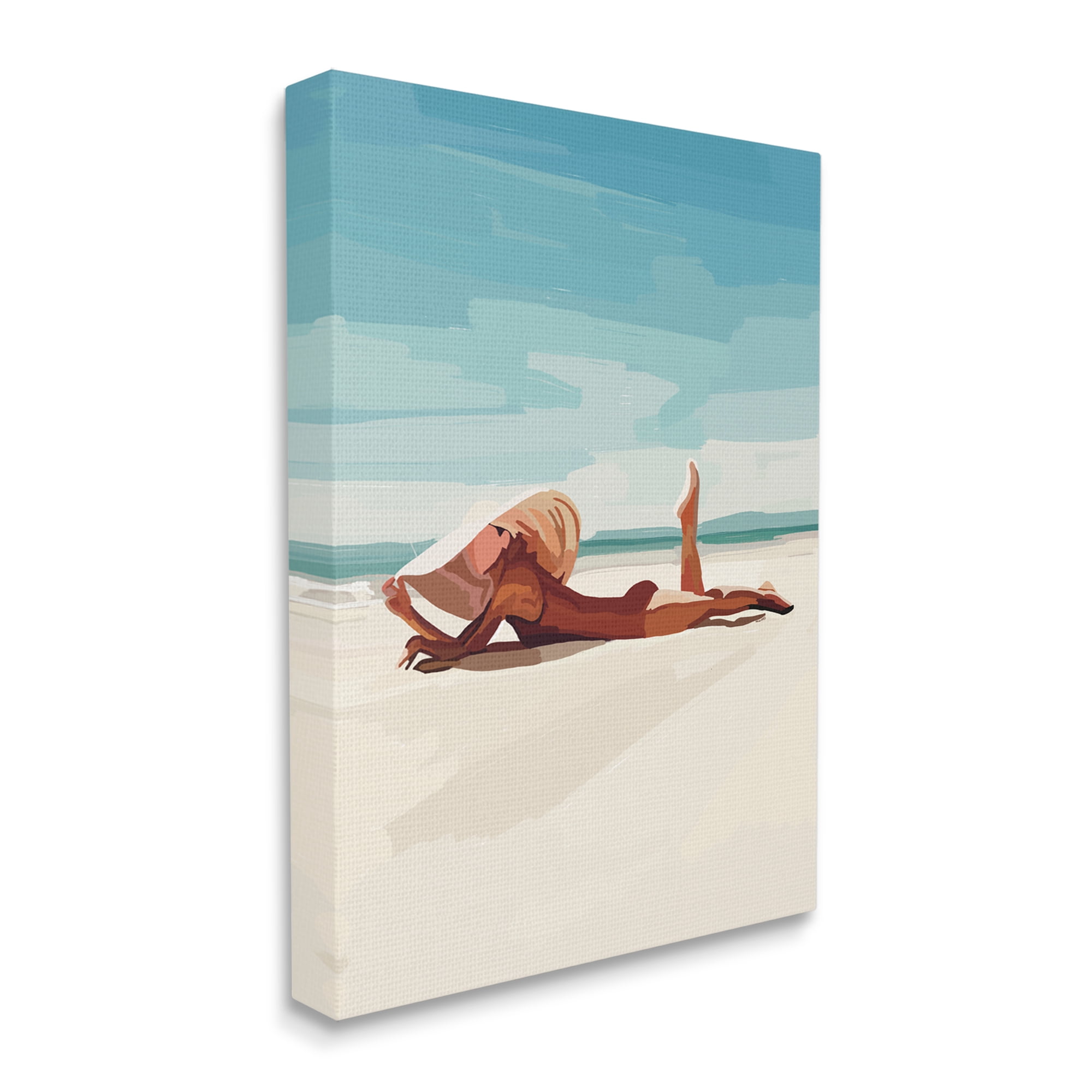 Stupell Industries Beach Babe Lounging Coastal Ocean Shoreline Graphic Art Gallery Wrapped Canvas Print Wall Art, Design by Amelia Noyes