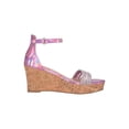 thumbnail image 3 of Sandalias casuales de plataforma con diseño de tiras cruzadas con diamantes en uniclor con correa ajustable al tobillo para mujer, 3 of 5