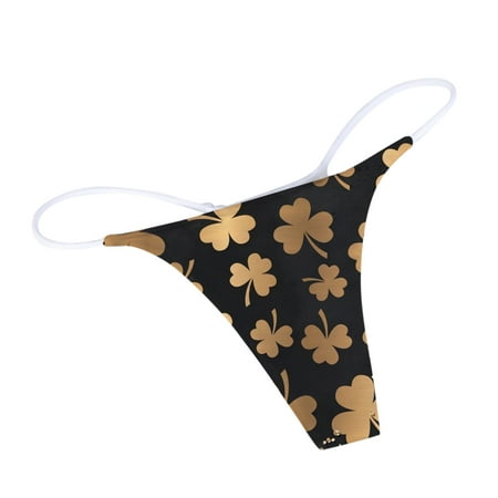 

iOPQO Women s Panties Women s Sexy Underpants Comfort Low-Rise Soft T-Back G-String Panties Gold M