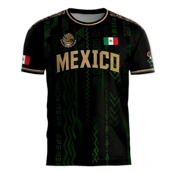 Mens Soccer Shirt Mexico Raglan Tops Short Sleeve Women T Shirt National Flag Shirts Name T Shirt Fan Casual Tops TeeL