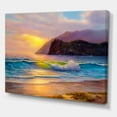 thumbnail image 3 of Designart ' Sunrise Glow On The Sea Waves V ' Nautical & Coastal Canvas Wall Art Print, 3 of 4
