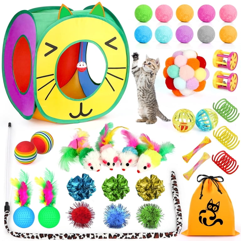 TAIMASI 37-Piece Cat Toy Set with Tunnel, Balls & Wands photo 1