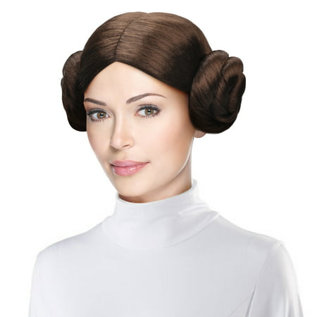 Cece Star Wars Princess Leia Costume Wig Party Hairpiece with 2 Buns for Cosplay Halloween,Brown