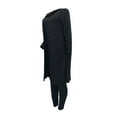 thumbnail image 3 of LovelyWholesale Long Sleeve Spaghetti Strap Rib Knit Cami Drawstring Three Piece Women's Pants Set, 3 of 5