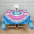 thumbnail image 3 of Colorful Mandala Tie Dye Pattern Square Tablecloth,Waterproof Square Table Cover,Wipeable Spillproof Washable Table Cover for Home Kitchen Party Decor 60"x60"(152x152cm), 3 of 6