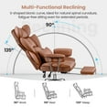 thumbnail image 6 of ATHOPE Executive Leather Office Chair 500lbs, Big and Tall Desk Chair with Footrest, High Back Ergonomic Reclining Computer Chair, High-Density Foam, Heavy Duty Swivel Rolling Chair, Brown, 6 of 9