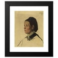 thumbnail image 2 of Alphonse Legros 12x14 Black Modern Framed Museum Art Print Titled - Portrait of a Woman (1875), 2 of 5