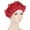 Red, variant on Eoperou Autumn Winter Women Turban Hat Hot Drilling Decor Flower Trim Bonnet Hat Elastic Solid Color Head Scarf Hat
