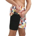 thumbnail image 2 of Arvbitana Men Quick Dry Beach Shorts Elastic Print Jogger Shorts with Pocket Liners Summer Casual Loose Swim Trunks, 2 of 4