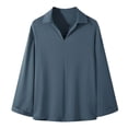 thumbnail image 2 of Blusas y camisas de manga larga con cuello en V para hombre, moda informal, cuello alto, camisa de manga larga, blusa con solapa para hombre, 2 of 4