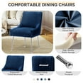 thumbnail image 3 of SEYNAR Modern Pleated Velvet Dining Chairs Set of 2, Tufted Upholstered Side Accent Kitchen Chair with Silver Legs for Living Room(Navy), 3 of 8