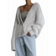 thumbnail image 2 of Cárdigan de Mujer, Suéter de Larga, Cárdigan con Botones y Cuello en V, Prenda de Punto de Moda. Crema L, 2 of 8