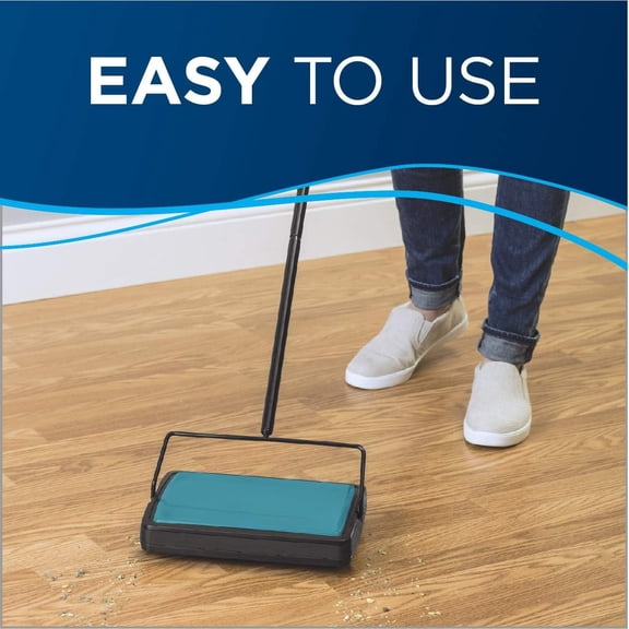 Easy Sweep 2484A Teal – Compact Cordless Carpet & Floor Sweeper