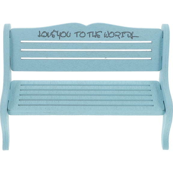 GOOHOCHY Blue Mini Wooden Bench for Doll House Decor Compact Size Lightweight Wood Material