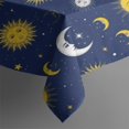 thumbnail image 5 of Blue Sun Moon Star Pattern Rectangle Tablecloth 60"x102",Waterproof Polyester Rectangle Table Cloth, Wipeable Spillproof Polyester Tablecloth for Dining, Camping, Indoor and Outdoor, 5 of 6