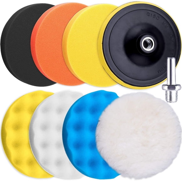9 Pieces Polishing Sponge, Polishing Pad Auto Sponge Polishing with Adapter for Auto Polishing Car