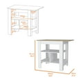 Kitchen Island Pompeya with Storage Shelves White Finish Butcher