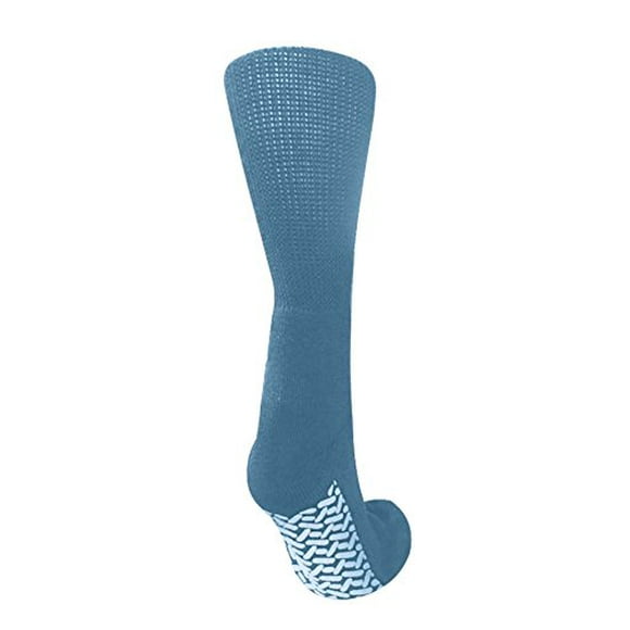 Pack of 3 Personal Touch Comfortable Diabetic Slipper Socks Crew Style (Light Blue, 9-11)