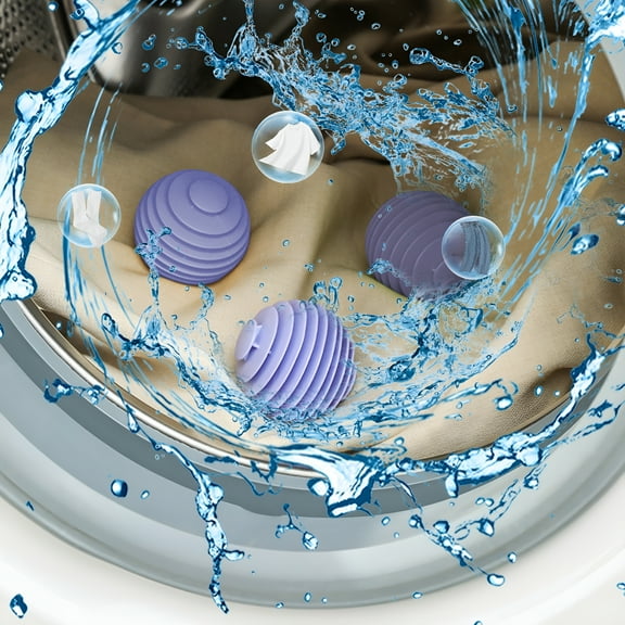 AUQ 3 Pieces of Fabric Softener Dispensing Ball,Anti-Tangle Laundry Ball,Soft Gel Laundry Ball,Softener Ball Dispenser,Reusable Laundry Detergent Dispenser