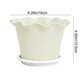 thumbnail image 3 of Ke1Clo Ruffled Plastic Flower Pot, Lily-Style Wave-Edge Planter, Indoor Outdoor Flower Pot, with Matching Tray, for Succulents Plants, 3 of 6