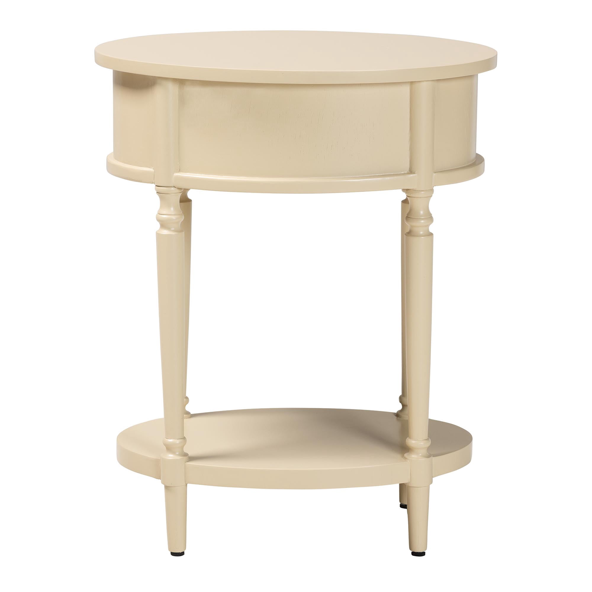 bali & pari Liba Farmhouse End Table, 1-Drawer, Biscotti Beige