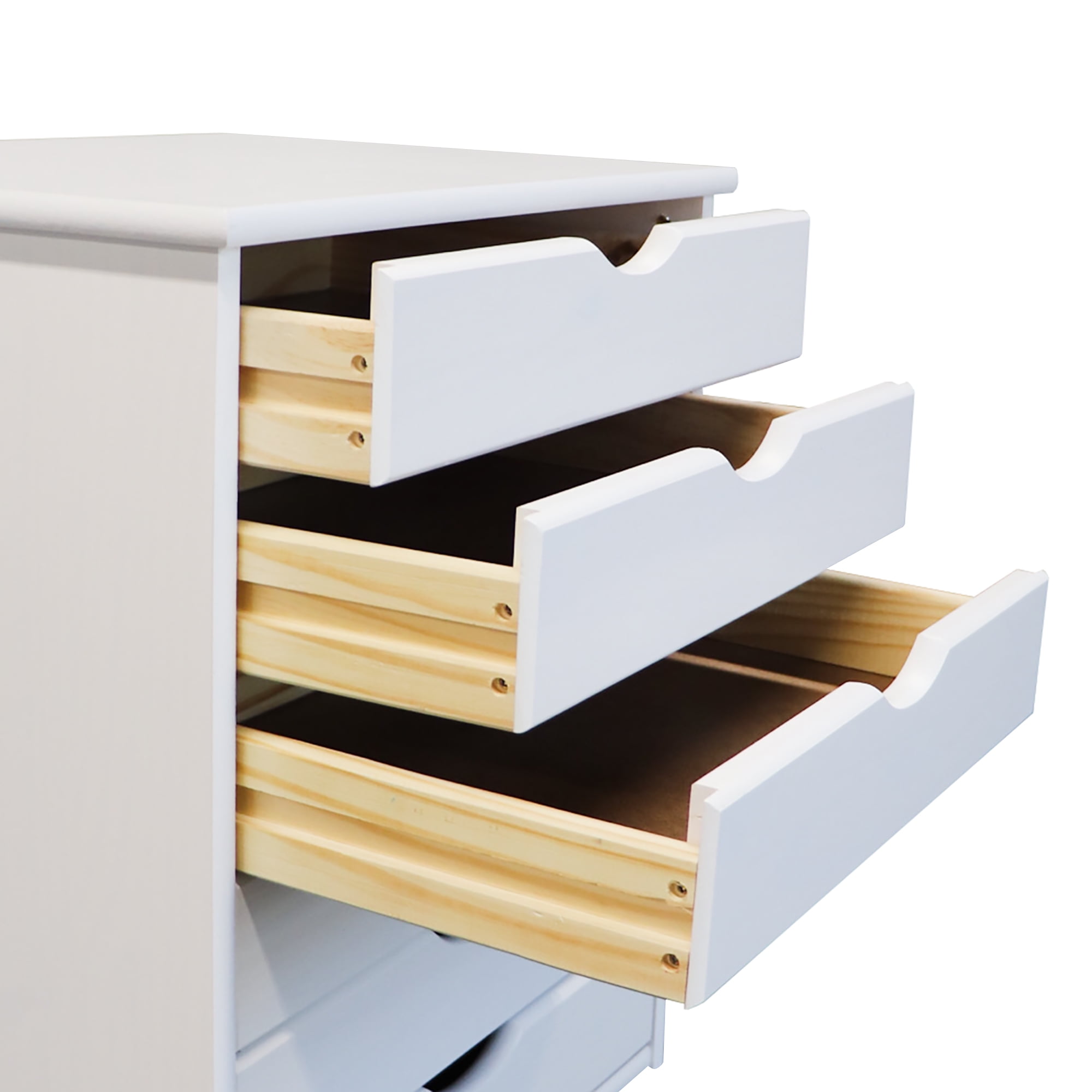 Adeptus Solid Wood 6 Drawer Original Roll Cart, White