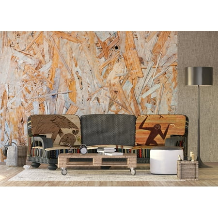 Beige Orange Pressed Wood Board Wall Mural Non Woven Photo Wallpaper Made In Europe For Living Room Family Room Bedroom 11 10 H X 8 10 V 360x270