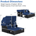 thumbnail image 3 of Costway Patio Rattan Daybed Lounge Retractable Top Canopy Side Tables Cushions Navy, 3 of 10