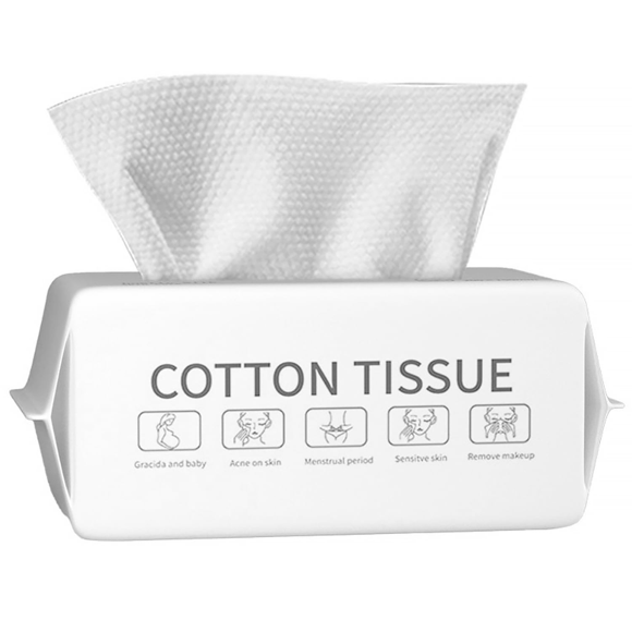 Inkcraft Disposable Face Cloths Soft Cotton Facial Wipes 100 Count Soft Cotton Face Clean Towels Dry Wipes Facial Cloths Towelettes