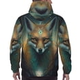 thumbnail image 7 of Naloa Vintage Pattern Fox Men's Casual Hooded Collar Drawstring Hoodies Pullover Sweatshirts Casual Long Sleeve Shirts-Small, 7 of 7